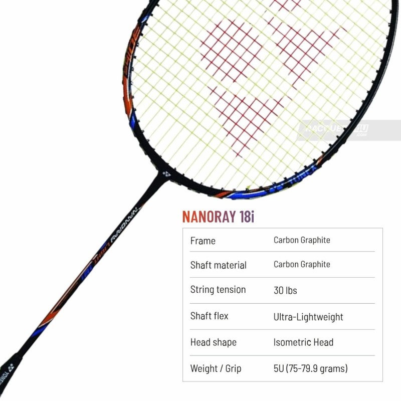 Yonex Nanoray Light 18i Badminton Racquet (Strung, Black) Yonex Nanoray Light 18i Badminton Racquet (Strung, Black)