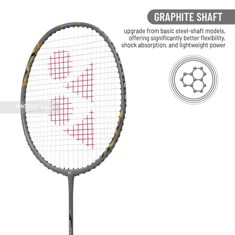 YONEX Nanoflare 8000i Badminton Racquet (Strung, Grey/Gold) YONEX Nanoflare 8000i Badminton Racquet (Strung, Grey/Gold)