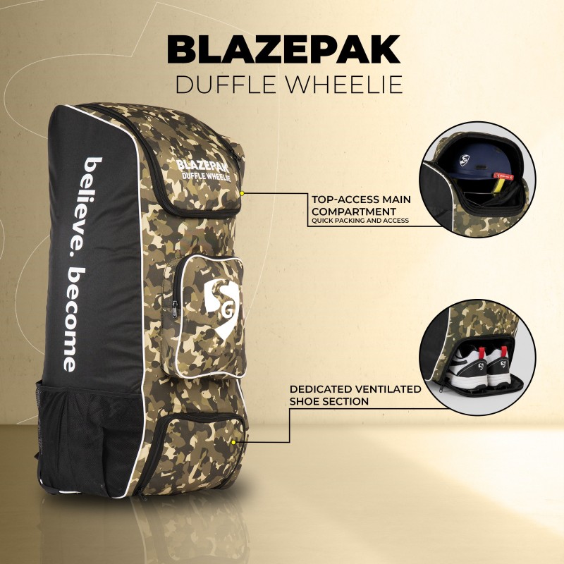 SG Blazepak Duffle Wheelie Cricket Kit Bag SG Blazepak Duffle Wheelie Cricket Kit Bag