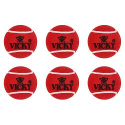 Vicky Cricket Tennis Ball Pack of 6, Maroon Vicky Cricket Tennis Ball Pack of 6, Maroon