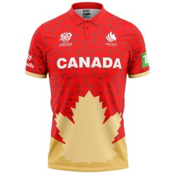 Canada 2024 T20 World Cup Half Sleeves Cricket Fan Jersey - 100% Dryfit Polyester - With Name Personalization