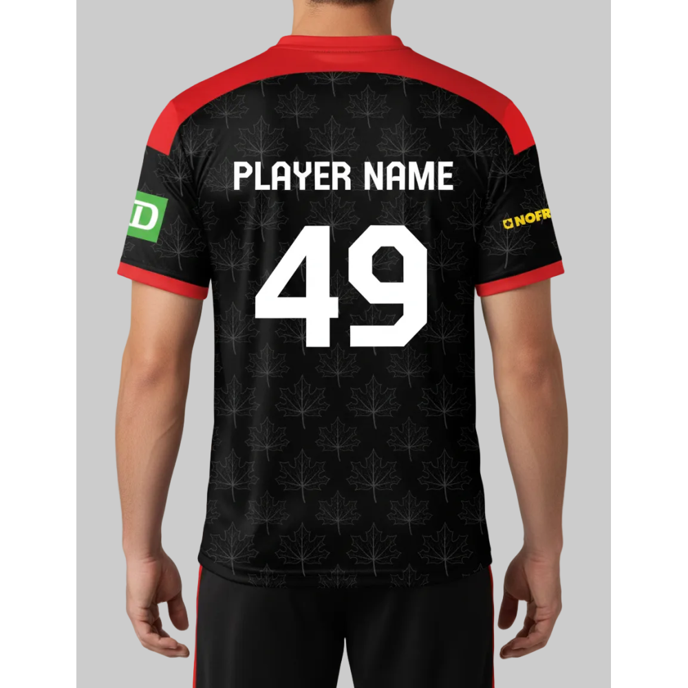 Canada 2026 T20 World Cup Half Sleeves Cricket Fan Jersey - 100% Dryfit Polyester - With Name Personalization Canada 2026 T20 World Cup Half Sleeves Cricket Fan Jersey - 100% Dryfit Polyester - With Name Personalization
