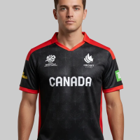 Canada 2026 T20 World Cup Half Sleeves Cricket Fan Jersey - 100% Dryfit Polyester - With Name Personalization